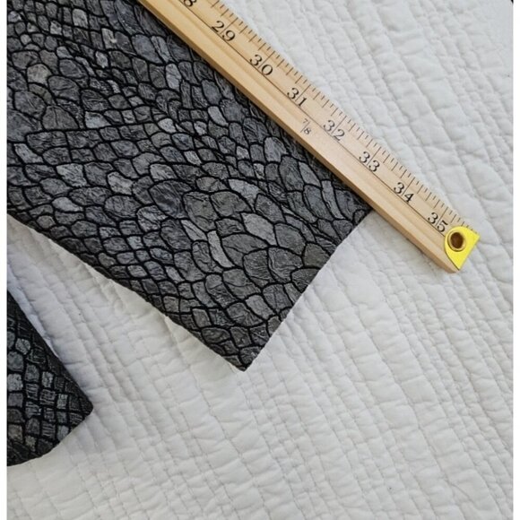 Alfred Dunner Full Zip Blazer Jacket Sz 14 Gunmetal Gray Metallic Lizard Print - Picture 12 of 12